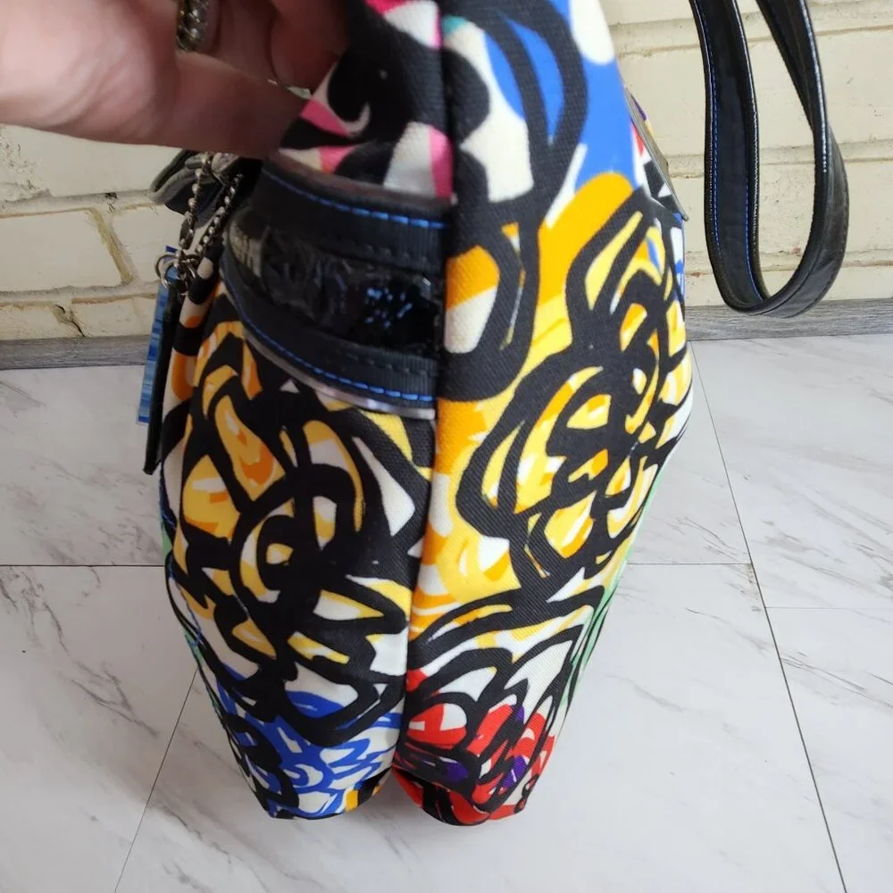Euc Coach Poppy Graffitti Multi-Color Xlarge Tote Bag Purse…